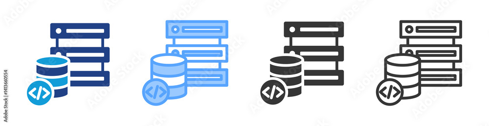 Aufkleber Database icon set multiple style collection