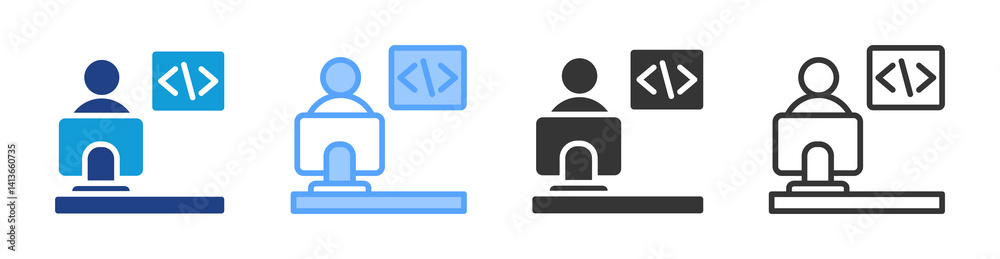 Aufkleber Developer icon set multiple style collection