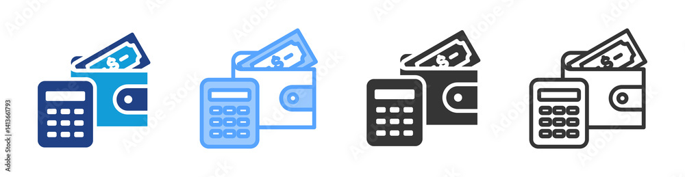 Poster cost savings icon set multiple style collection