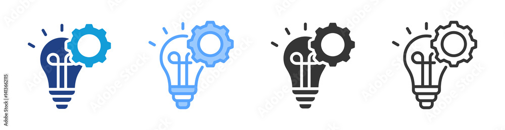 Aufkleber creative industries icon set multiple style collection