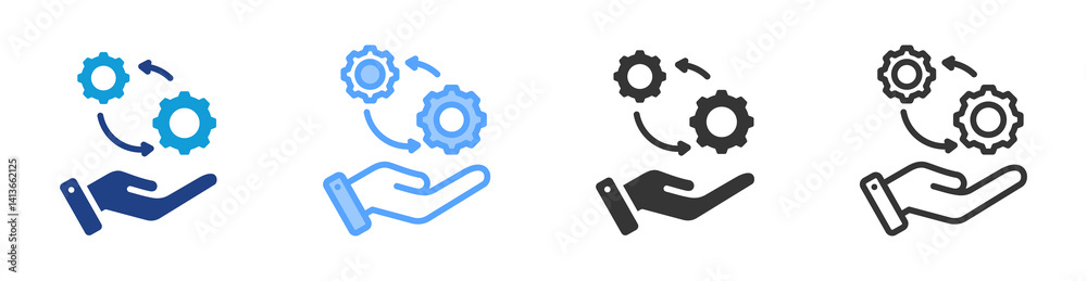 Poster Help icon set multiple style collection