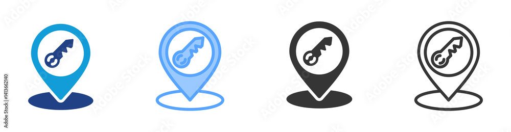 Aufkleber Access icon set multiple style collection
