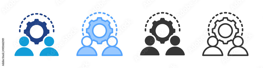 Poster Colleagues icon set multiple style collection