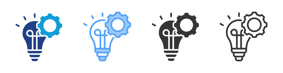 Creative Industries icon set multiple style collection