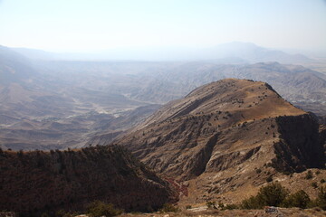 Mountains in the desert, aerial view. Turkmenistan, Iran border
