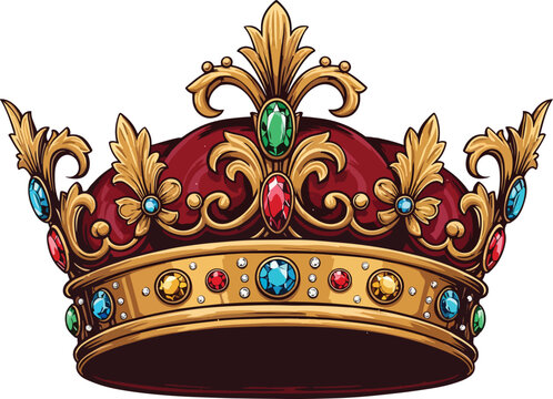 ornate crown with jewels and gold clip art preview