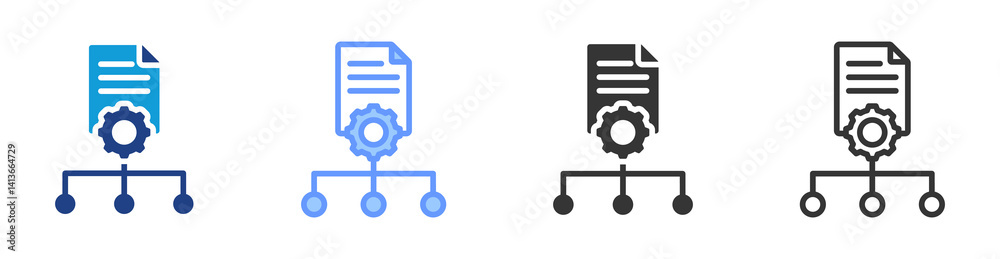 Poster Workflow Mapping icon set multiple style collection