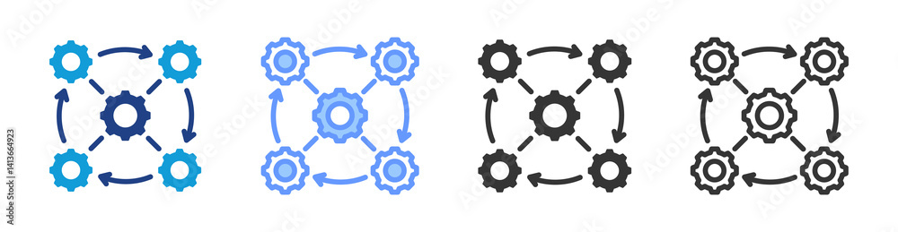 Aufkleber Interoperability icon set multiple style collection