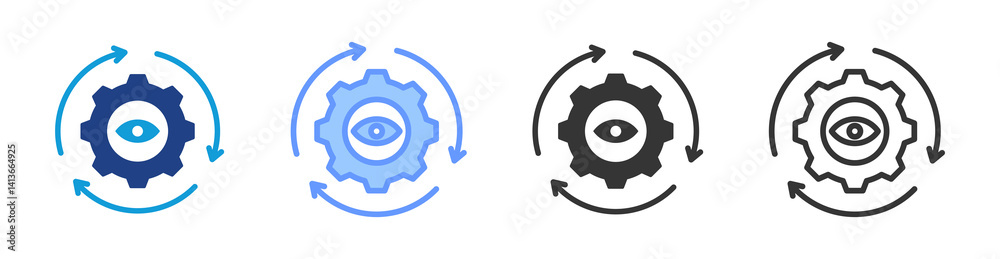 Poster Visibility icon set multiple style collection