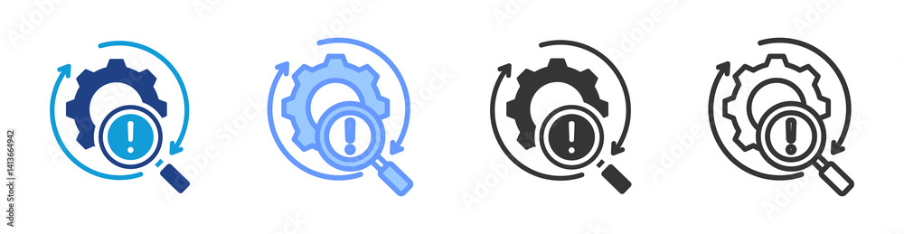 Poster Risk Identification icon set multiple style collection