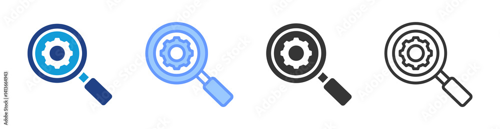 Fototapete transparency icon set multiple style collection