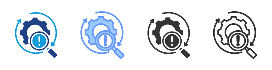 Risk Identification icon set multiple style collection