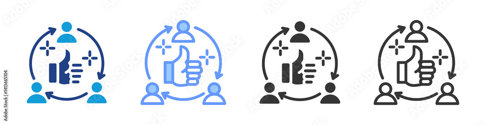 Poster Customer Satisfaction icon set multiple style collection