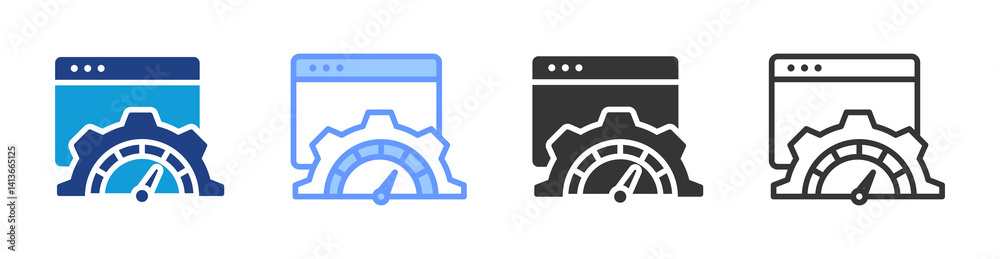 Poster Optimization Tools Software icon set multiple style collection