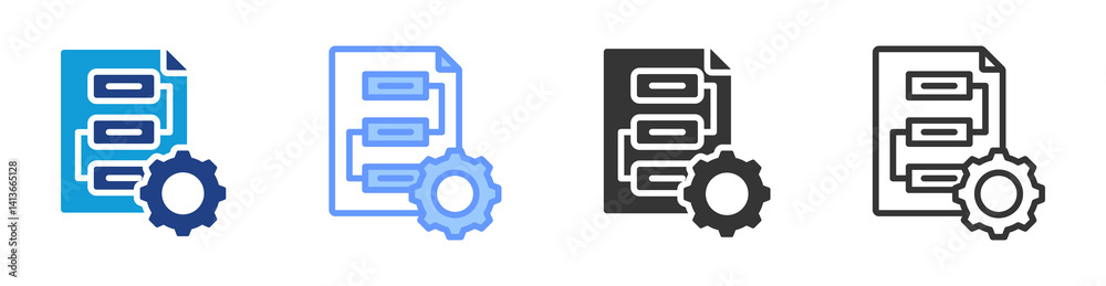 Poster Procedure Management icon set multiple style collection