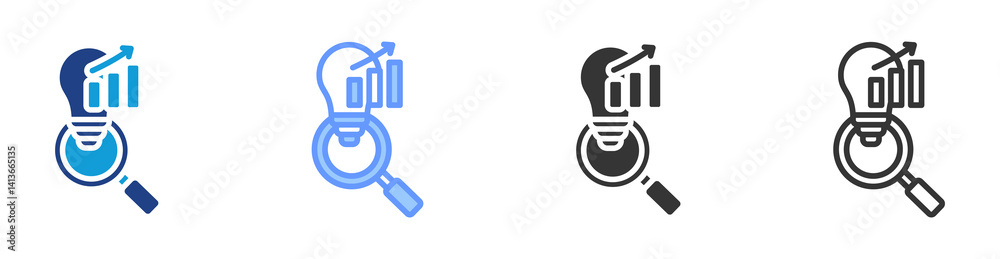 Poster Data Analysis And Insights icon set multiple style collection