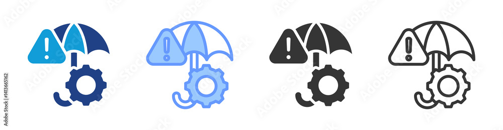 Aufkleber mitigation icon set multiple style collection
