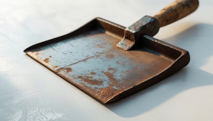 Rustic Vintage Metal Hand Scraper with Wooden Handle