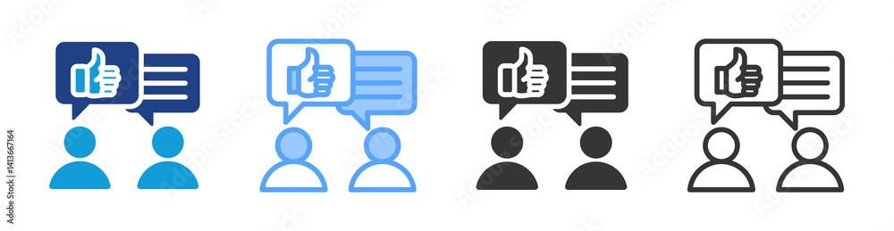 Poster Socialized icon set multiple style collection
