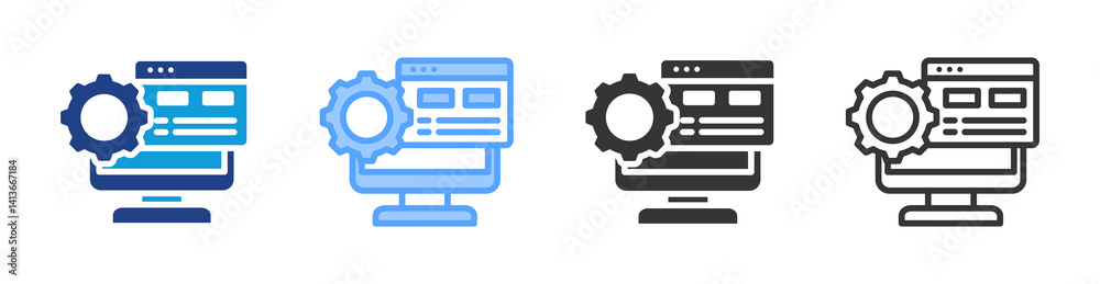 Aufkleber applications icon set multiple style collection