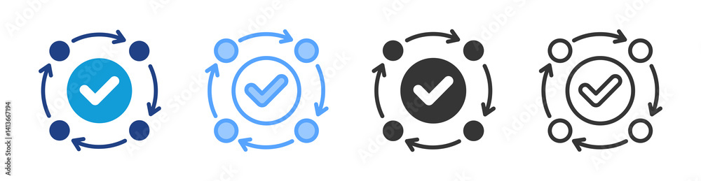 Poster Methodology icon set multiple style collection