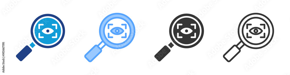 Poster Observational icon set multiple style collection
