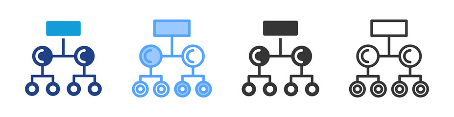 Classification icon set multiple style collection