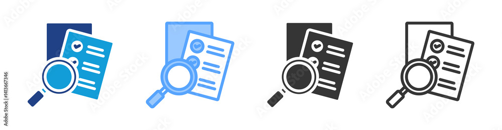 Poster Descriptive Research icon set multiple style collection