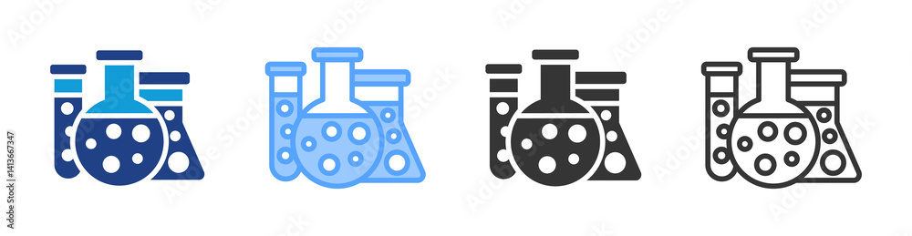 Poster Laboratory icon set multiple style collection