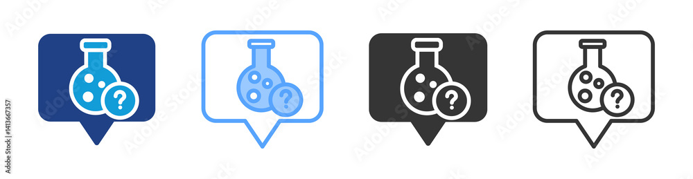 Poster questions icon set multiple style collection
