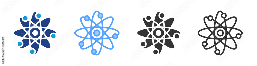 Poster Atom icon set multiple style collection