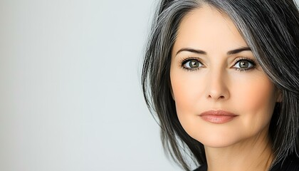 Fototapeta premium Middle Aged Woman Portrait with Gray Hair
