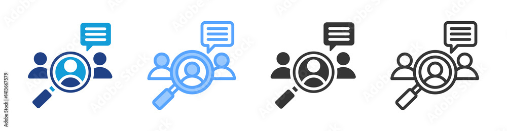 Poster Interventional Research icon set multiple style collection