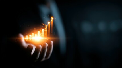 Business growth projected in a hand.