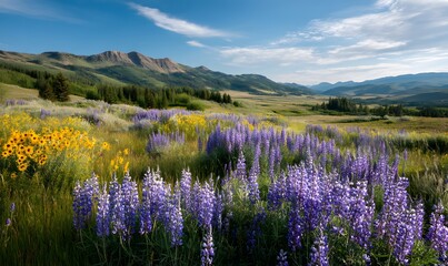 Obraz premium field of flowers, Generative AI