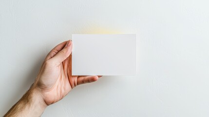 Blank white card mockup simple minimalist design for branding and marketing