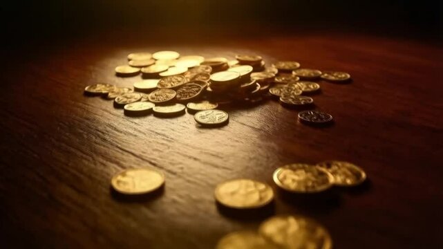 The shiny coin spun rapidly, reflecting light, symbolizing chance, value, and endless possibilities in life.