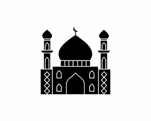 creative details Mosque Icon Vector Illustration