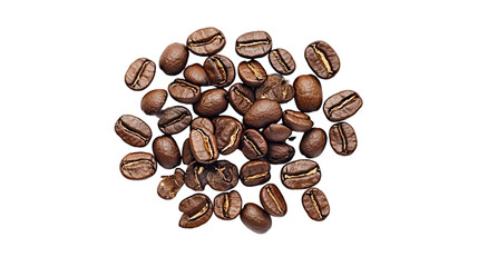 Naklejka premium Isolated Roasted Coffee Beans on Transparent Background Photo