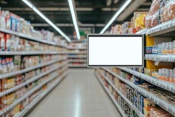 Detailed Picture of Long Store Shelf Talker Mockup