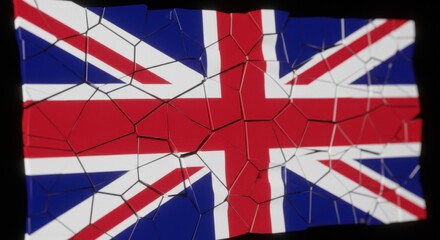 Fototapeta premium A Shattered Union Jack Flag: Symbol of Political Division and National Identity Crisis