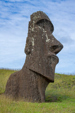 Chile, Easter Island, aka Rapa Nui. Rano Raraku, aka The Quarry. UNESCO World Heritage Site.