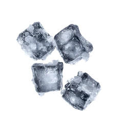 Realistic 3D Illustration Of Four Ice Cubes Isolated On Transparent Background