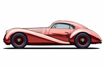 Classic Car Enthusiasts' Dream: High-Detail 1940s Vintage Automobile in Vibrant Retro Style with Iconic Shape