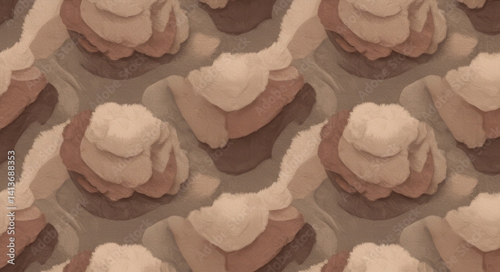 Aufkleber Abstract Textured Seamless Pattern in Earthy Tones for Textile Design