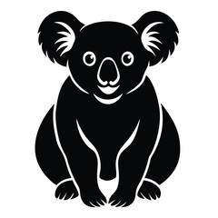 Cute koala animal silhouette vector cartoon illustration wildlife concept