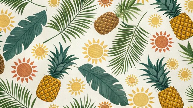 Seamless floral pattern with yellow daisies and spring leaves for a beautiful nature-inspired design. summer vibe