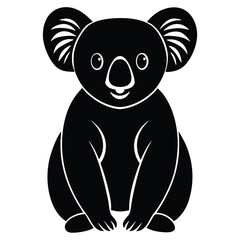 Cute koala animal silhouette vector cartoon illustration wildlife concept