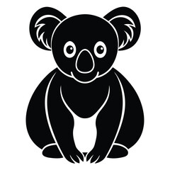 Cute koala animal silhouette vector cartoon illustration wildlife concept