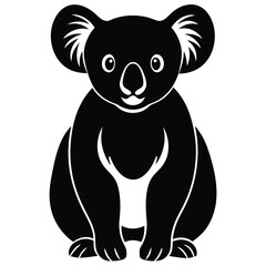 Cute koala animal silhouette vector cartoon illustration wildlife concept